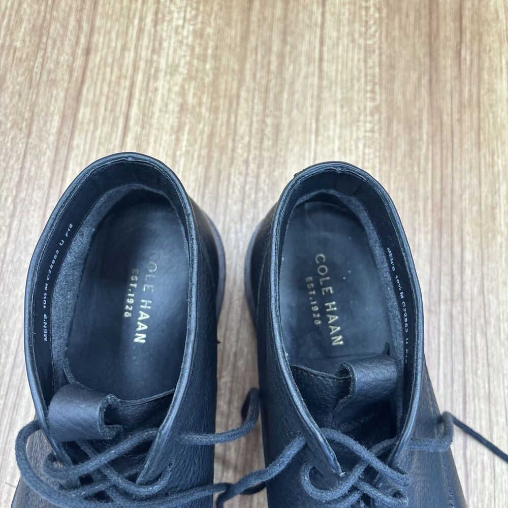 Cole Haan Cranston Chukka Black Leather Comfort Boots Shoes C23853 Men Size 10.5 - Picture 7 of 8